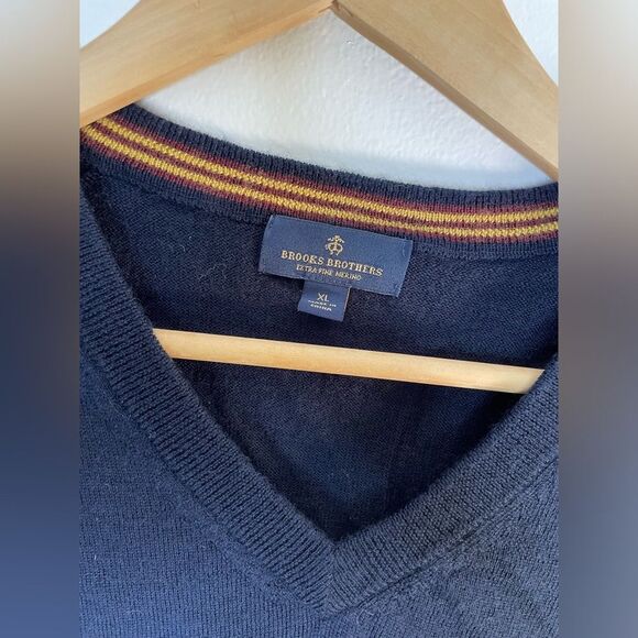 Brooks Brothers Navy Blue Merino Sweater Vest Mens XL - Picture 3 of 6
